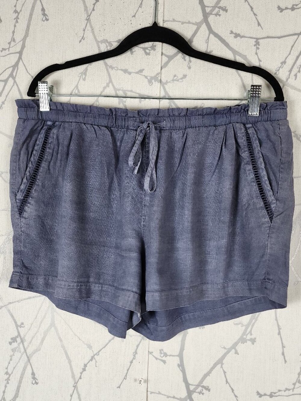 Cloth & Stone Purple Wash Tencel Drawstring Shorts